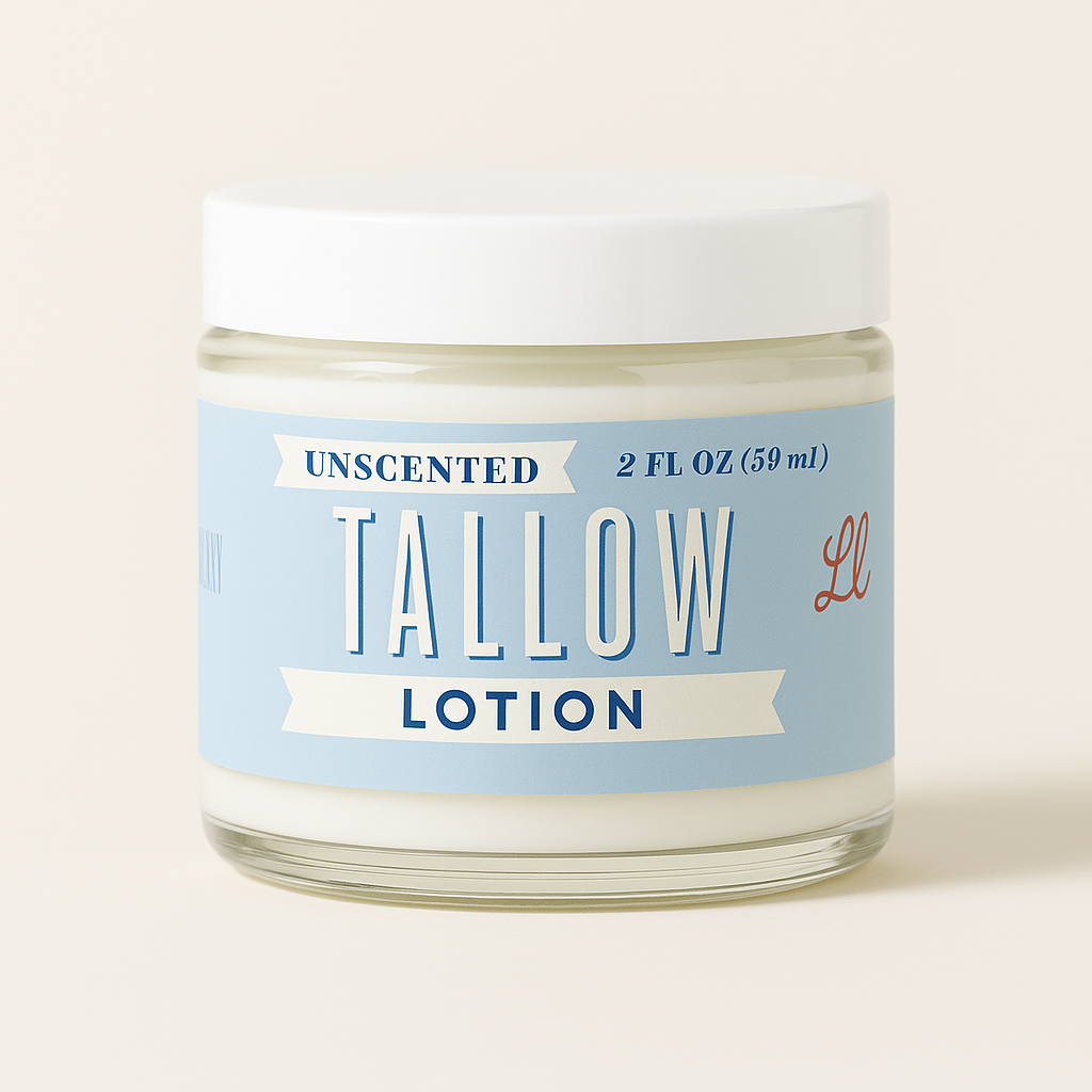 Unscented Tallow Lotion – Pure, Preservative-Free One Ingredient Moisturizer by Lady May Tallow
